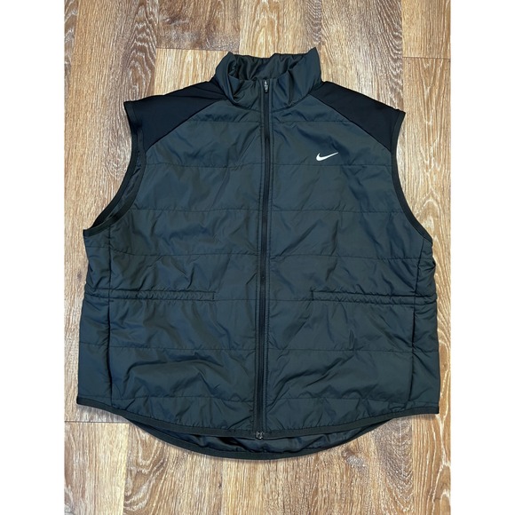 Nike Other - Nike Vest Mens Black XL Therma-Fit Puffer Insulated Golf Running Full Zip
